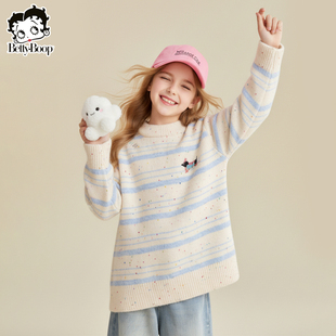贝蒂女童童装秋冬芝麻点时尚毛衣2026春秋韩系女大童儿童长袖上衣