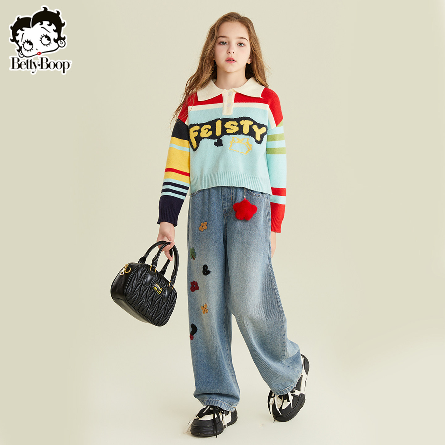 贝蒂女童冬季卫衣牛仔裤套装2026年秋冬儿童中大童休闲两件套