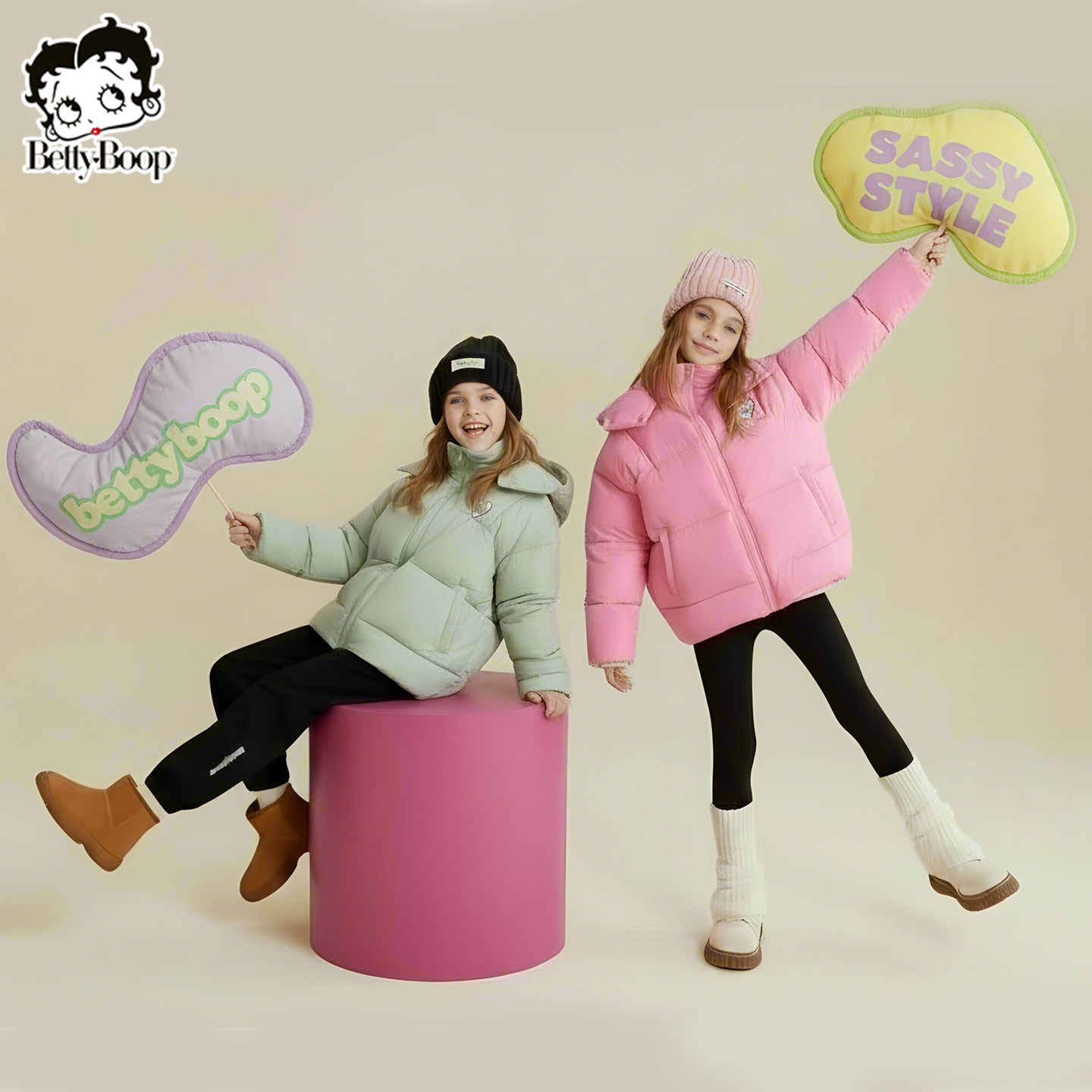 贝蒂女童白鸭绒短款三防连帽羽绒服2026年冬季女大童儿童时髦外套