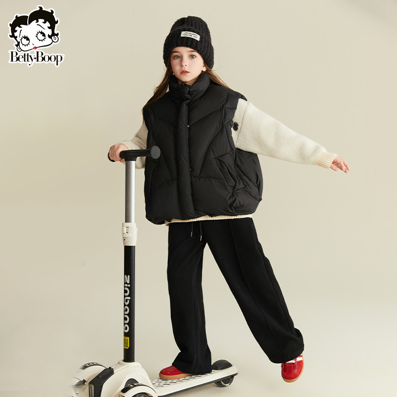 贝蒂童装女童冬季白鸭绒羽绒服马甲2024年新款女大童儿童保暖上衣,童装/婴儿装/亲子装,羽绒马甲,淘宝优惠券,粉丝福利购,淘宝优惠卷