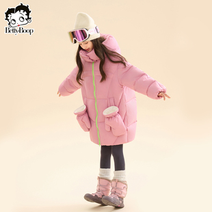 贝蒂冬季三防女童白鸭绒羽绒服外套2026新款女大童儿童简约上衣