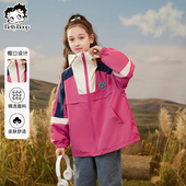 贝蒂女童春秋洋气连帽儿童风衣外套2026年春款 女大童冲锋外套潮