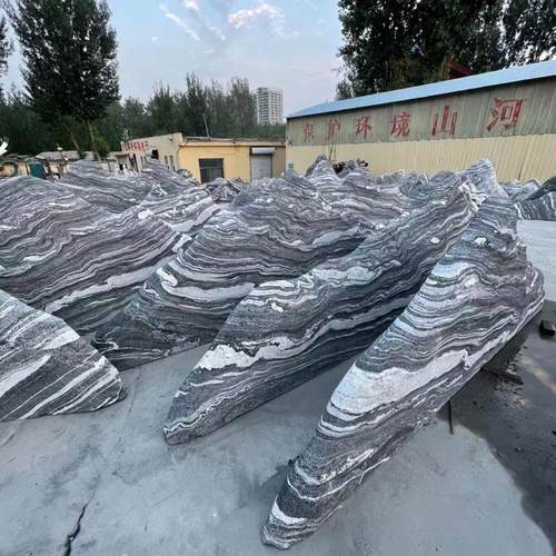 雪浪石 组合景石 枯山水造景摆雪浪石切片 景观石 加工泰山石切片