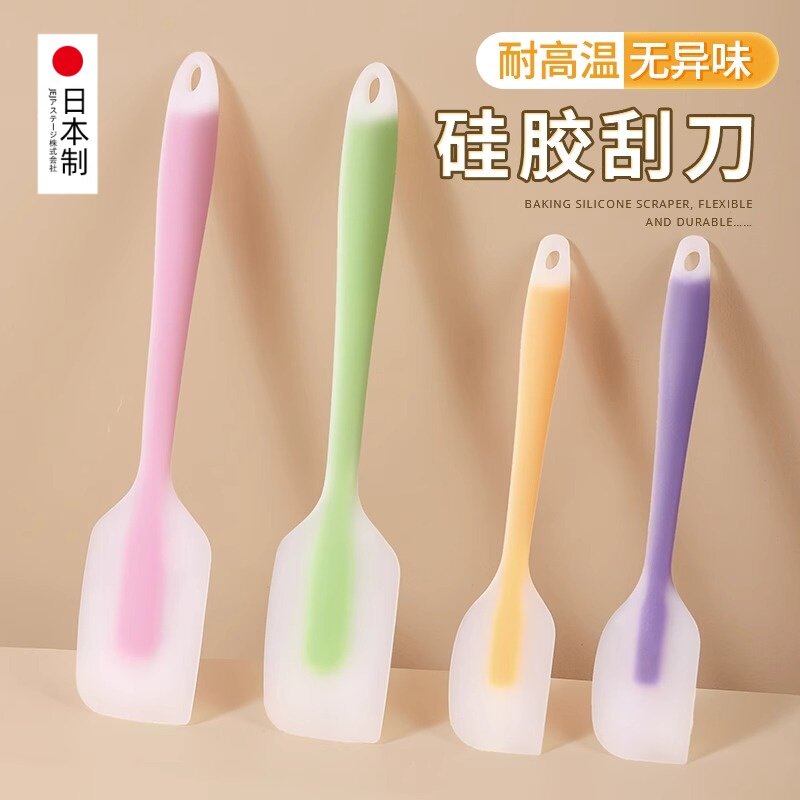 日本矽胶刮刀一体式刮板大号铲子奶油搅拌刀耐高温食品级烘焙工具