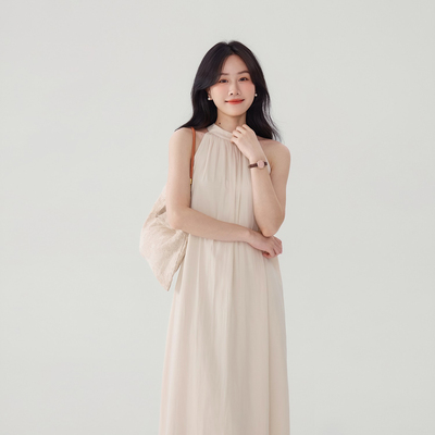 JOCOCHIC无袖挂脖露肩连衣裙