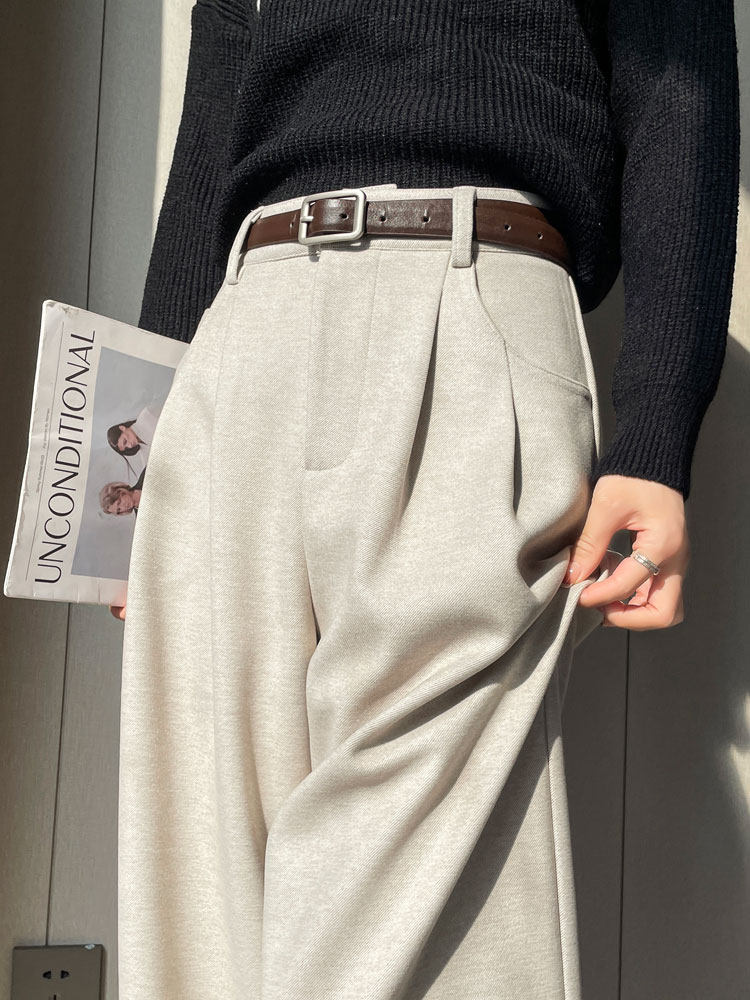 加绒毛呢阔腿西装裤女2025年秋冬季新款高腰宽松垂感直筒休闲裤子,女装/女士精品,大码裤装,淘宝优惠券,粉丝福利购,淘宝优惠卷