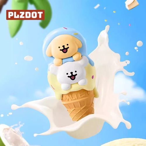 正版Plzdot线条小狗夏日冰激凌