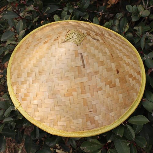 富沥舒竹编斗笠草帽绘画墙装饰帽挡雨采茶农民帽