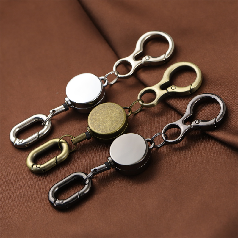 创意金属易拉扣钥匙扣伸缩扣包包挂饰扣男女卡套胸牌工作证防丢扣