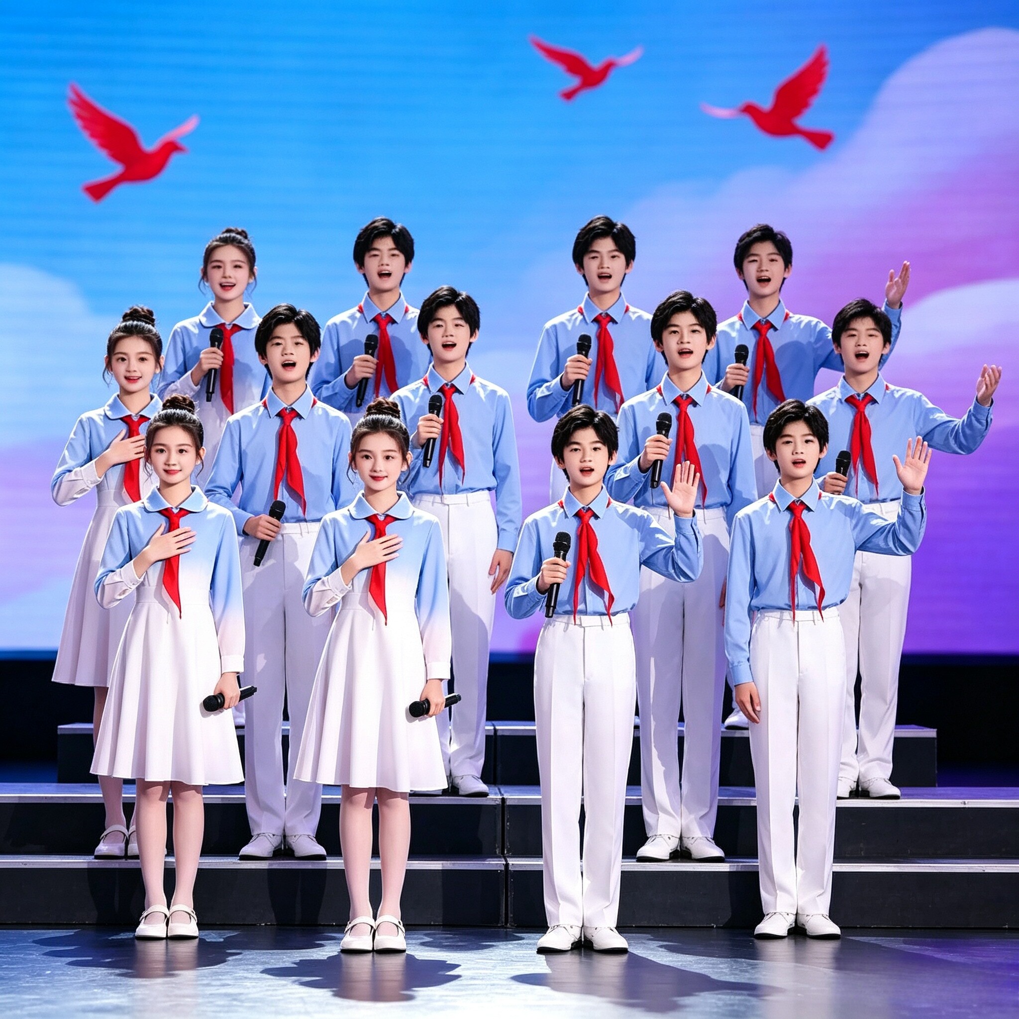 少儿红领巾合唱服装男女中小学生民族服装/舞台装