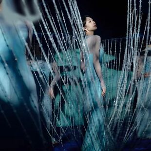 古典舞蹈服女飘逸身韵纱衣大摆裙白色720度超仙清纯中国舞演出服