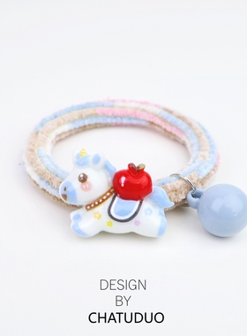 可爱卡通小马新年创意橡皮筋发圈女甜美彩虹色弹力绳扎头发饰女