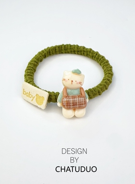 可爱卡通奶油小熊发圈高弹力耐用小熊皮筋头绳百搭扎马尾发绳发饰