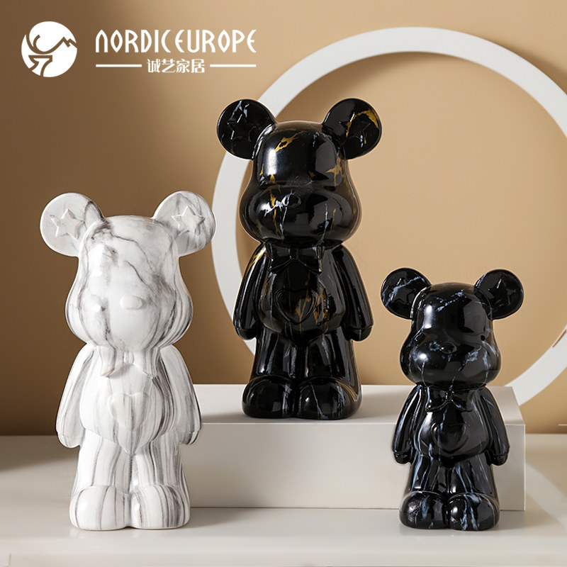 网红潮流暴力熊摆件现代轻奢创意