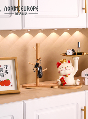 猫摆件入户鞋柜钥匙收纳客厅玄关电视柜酒柜装饰搬家乔迁新居礼品