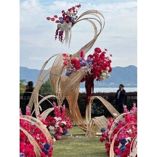 手工竹排竹编竹片篾条竹艺造型造景吊顶装置展厅装饰婚庆创意设计