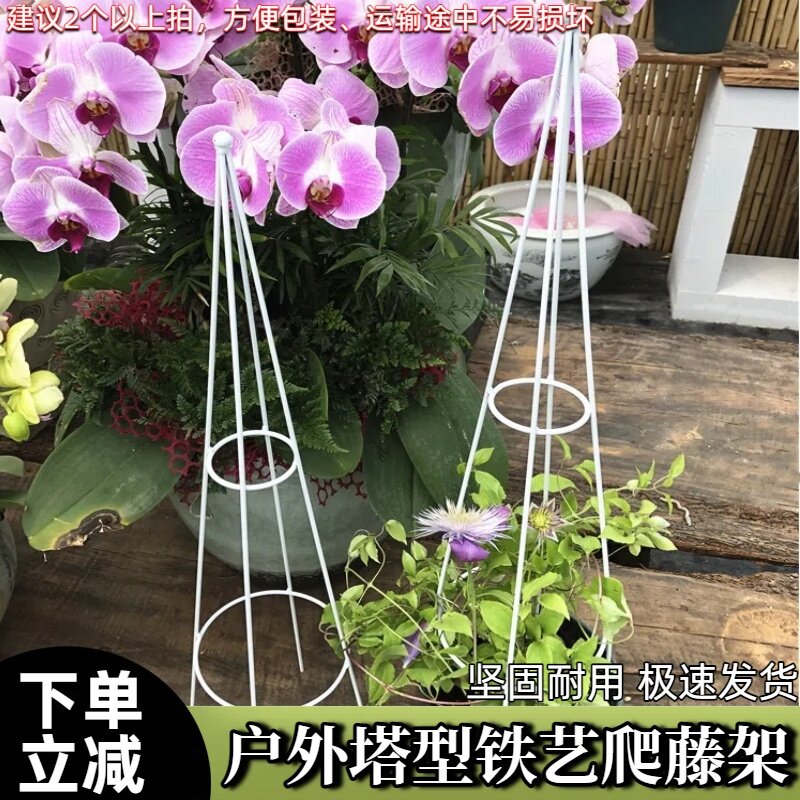 小塔型玫瑰月季绿萝花架铁线莲爬藤架子植物花盆支架杆铁艺