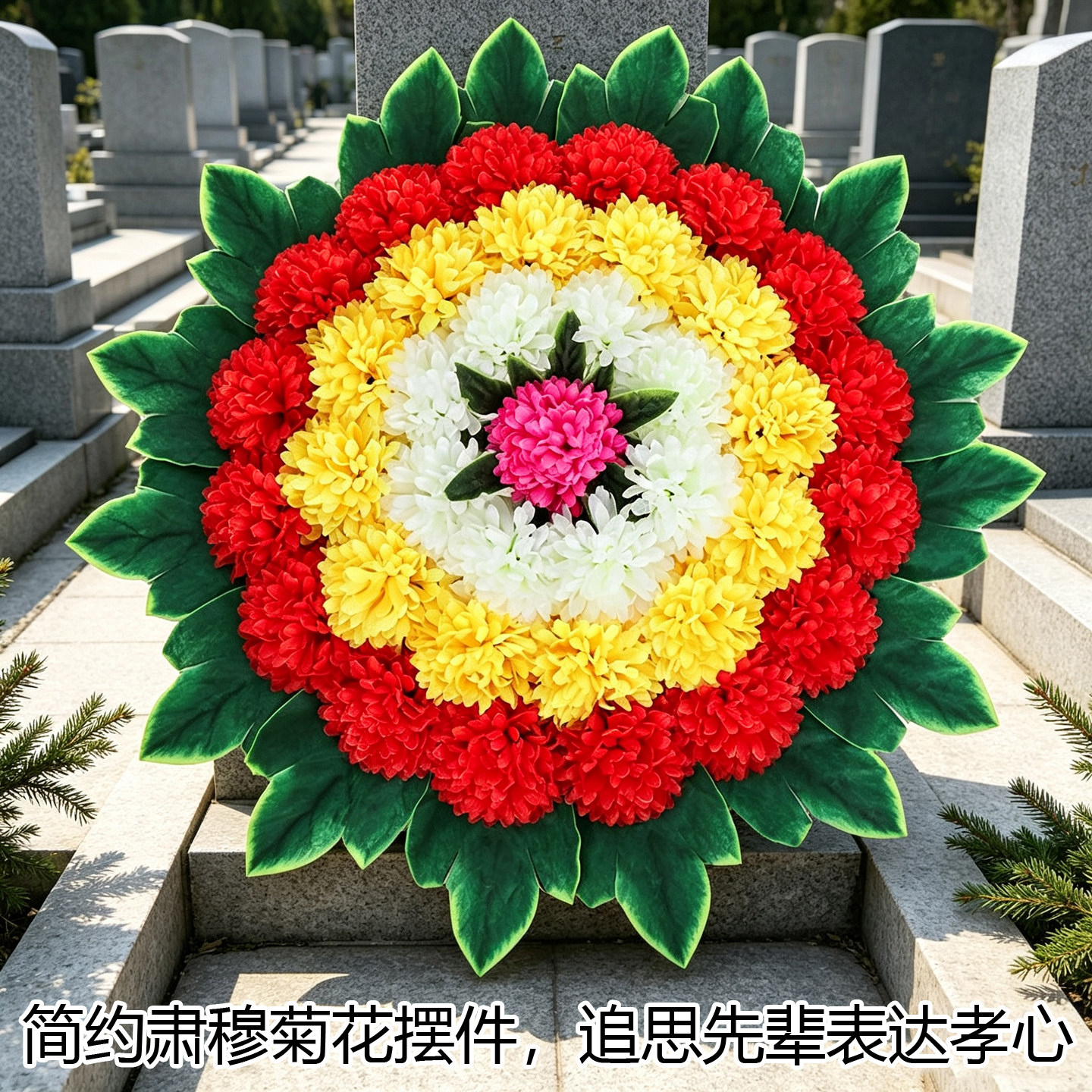 清明祭扫墓碑塑料仿真花束