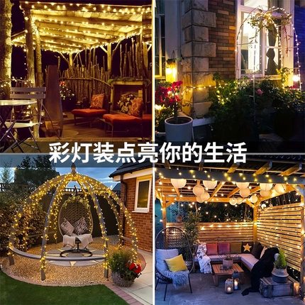 新款LED麻绳灯照片墙网红创意卧室房间彩灯串生日相片夹子挂墙