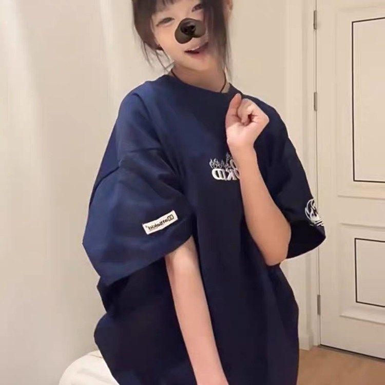 美式潮流大板纯棉圆领半
