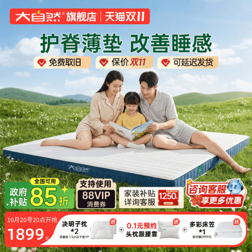 大自然床垫薄垫护腰护脊国补床垫