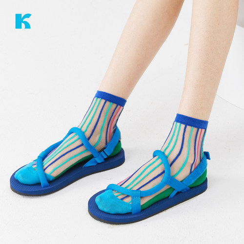 Knapfold薄款透气玻璃丝网红短袜