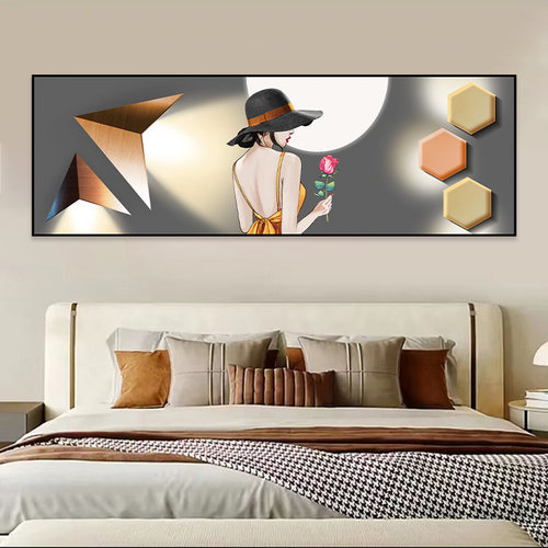 卧室床头高级感3d立体自粘贴画