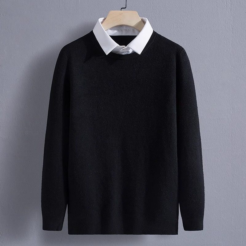 2025新款毛衣男潮流修身加绒加厚保暖打底衫上衣春季假两件针织衫,运动/瑜伽/健身/球迷用品,篮球服,淘宝优惠券,粉丝福利购,淘宝优惠卷