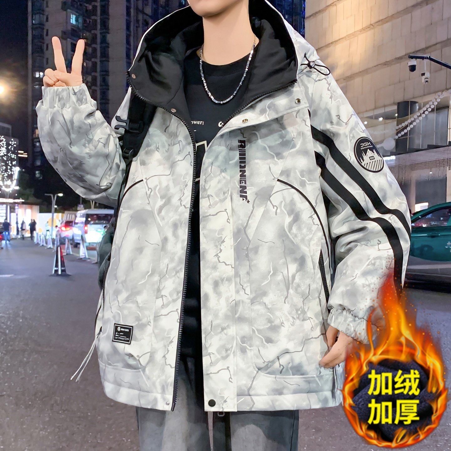 秋冬季青少年冲锋衣外套男初中高中学生加绒加厚夹克棉服大童冬装,运动/瑜伽/健身/球迷用品,篮球服,淘宝优惠券,粉丝福利购,淘宝优惠卷