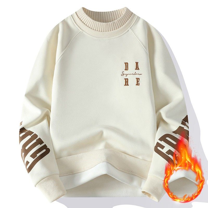 青少年加绒加厚卫衣男冬季2025新款潮牌长袖T恤男装保暖上衣外套,运动服/休闲服装,跑步套装,淘宝优惠券,粉丝福利购,淘宝优惠卷