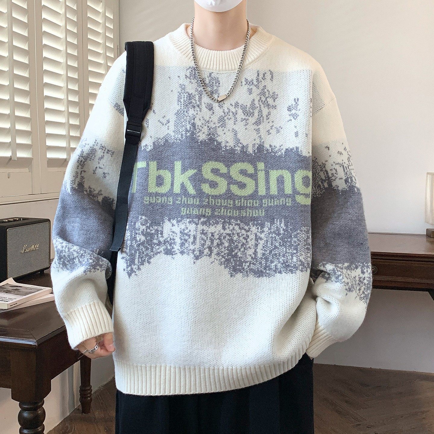 圆领毛衣男款秋冬季2025新款字母提花针织衫男青少年慵懒风毛线衣,户外/登山/野营/旅行用品,作训外套/套装/野战套装,淘宝优惠券,粉丝福利购,淘宝优惠卷