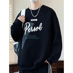 t恤男孩帅气高级感上衣服 痞帅潮牌长袖 潮牌卫衣男款 2026年春秋季