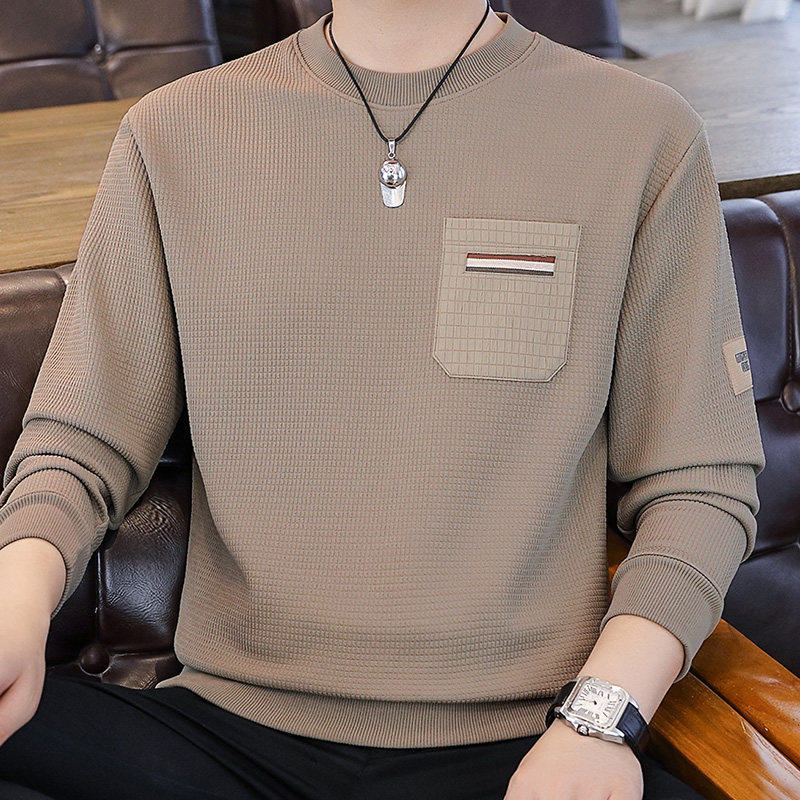 2026秋冬新款男士长袖T恤小衫加肥加大码男装卫衣打底衫潮流秋衣