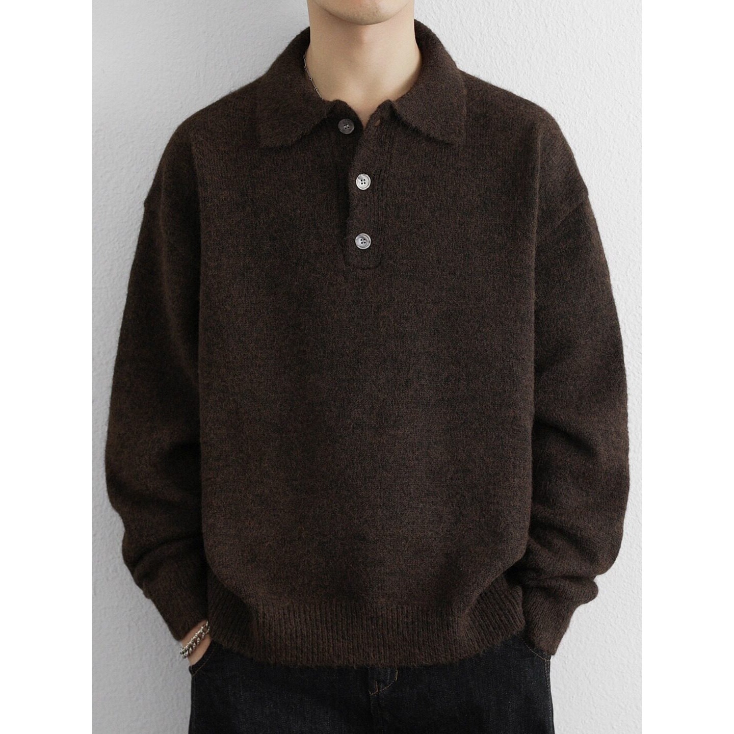 翻领毛衣男2025新款秋冬季POLO领保暖针织衫男美式休闲外套羊毛衫,运动服/休闲服装,跑步套装,淘宝优惠券,粉丝福利购,淘宝优惠卷