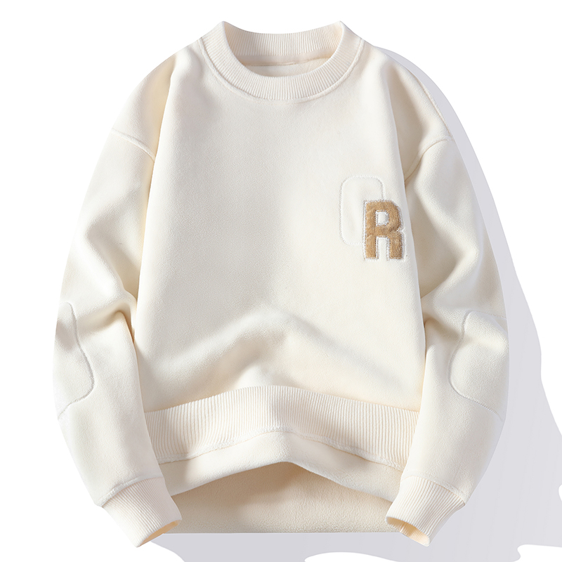 青少年秋冬季加绒加厚卫衣男初中高中学生摇粒绒打底衫大童保暖衣