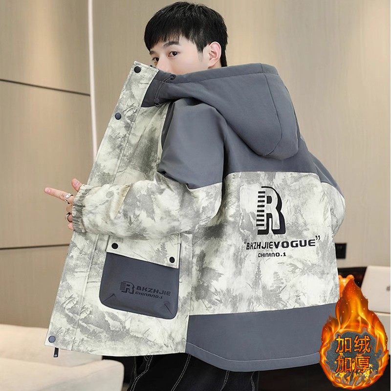 冬季新款外套男加绒加厚青少年学生防风连帽夹克棉衣潮流保暖冬装,户外/登山/野营/旅行用品,作训外套/套装/野战套装,淘宝优惠券,粉丝福利购,淘宝优惠卷