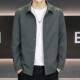 翻领夹克男2026新款 外套中青年休闲宽松茄克百搭上衣 纯色早春薄款