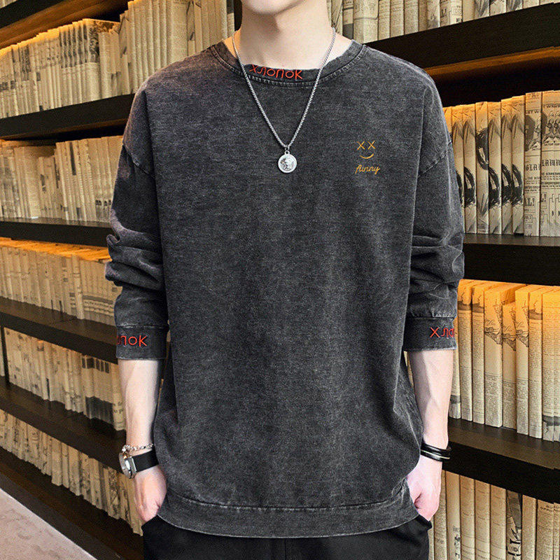 男士长袖t恤春秋款潮牌水洗牛仔复古打底衫上衣宽松重磅圆领卫衣,户外/登山/野营/旅行用品,作训外套/套装/野战套装,淘宝优惠券,粉丝福利购,淘宝优惠卷