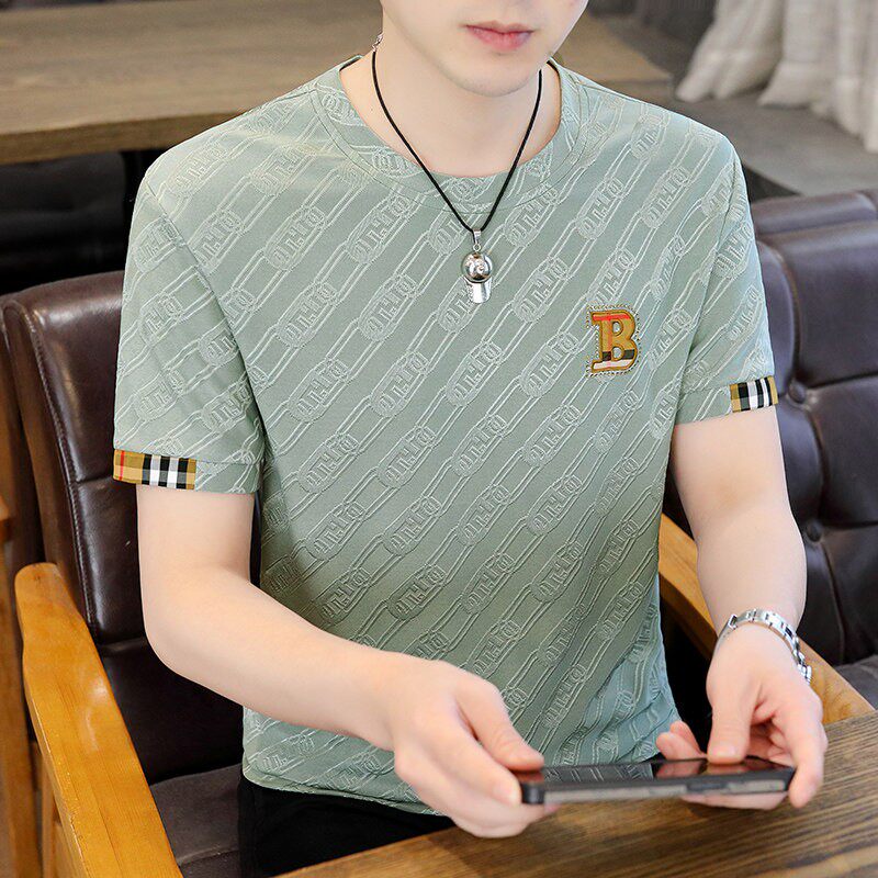 夏季男士短袖T恤冰丝薄款潮流休闲凉感体恤2026新款潮牌男装上衣