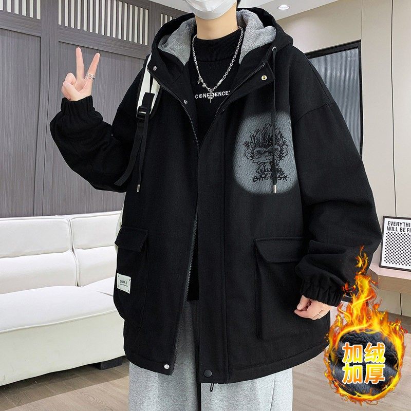 秋冬季新款外套男孩初高中学生加绒加厚夹克青少年大童派克服棉衣,运动服/休闲服装,跑步套装,淘宝优惠券,粉丝福利购,淘宝优惠卷