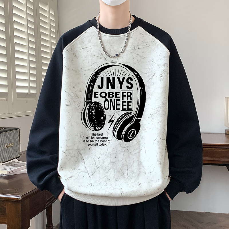 卫衣男春秋季初中学生长袖t恤大童宽松青少年男装加绒加厚打底衫