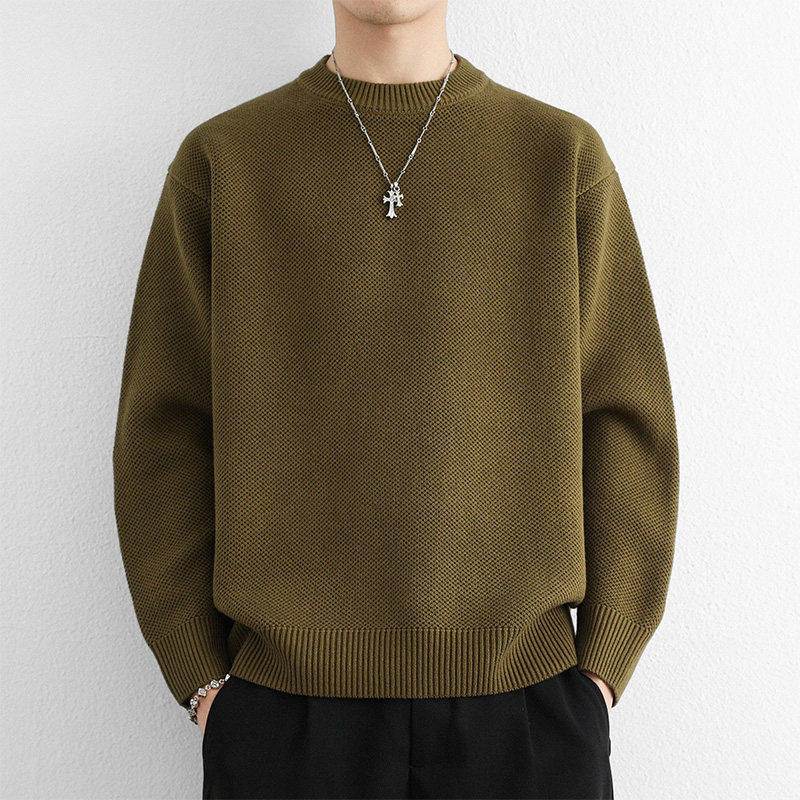 重磅纯棉套头圆领毛衣男士秋冬季新款慵懒加厚内搭打底针织衫上衣,户外/登山/野营/旅行用品,作训外套/套装/野战套装,淘宝优惠券,粉丝福利购,淘宝优惠卷