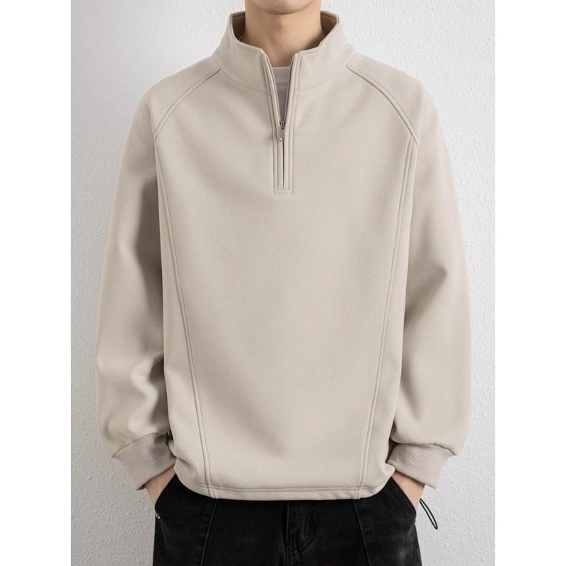 半拉链卫衣男款立领春秋季2025新款冬加绒长袖打底衫男士秋装上衣,运动服/休闲服装,跑步套装,淘宝优惠券,粉丝福利购,淘宝优惠卷