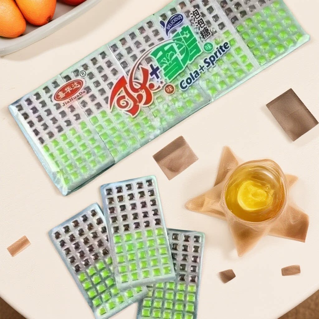 老式彩嚼口香糖零食糖果可乐雪柠味8090后怀旧学生泡泡糖小颗粒