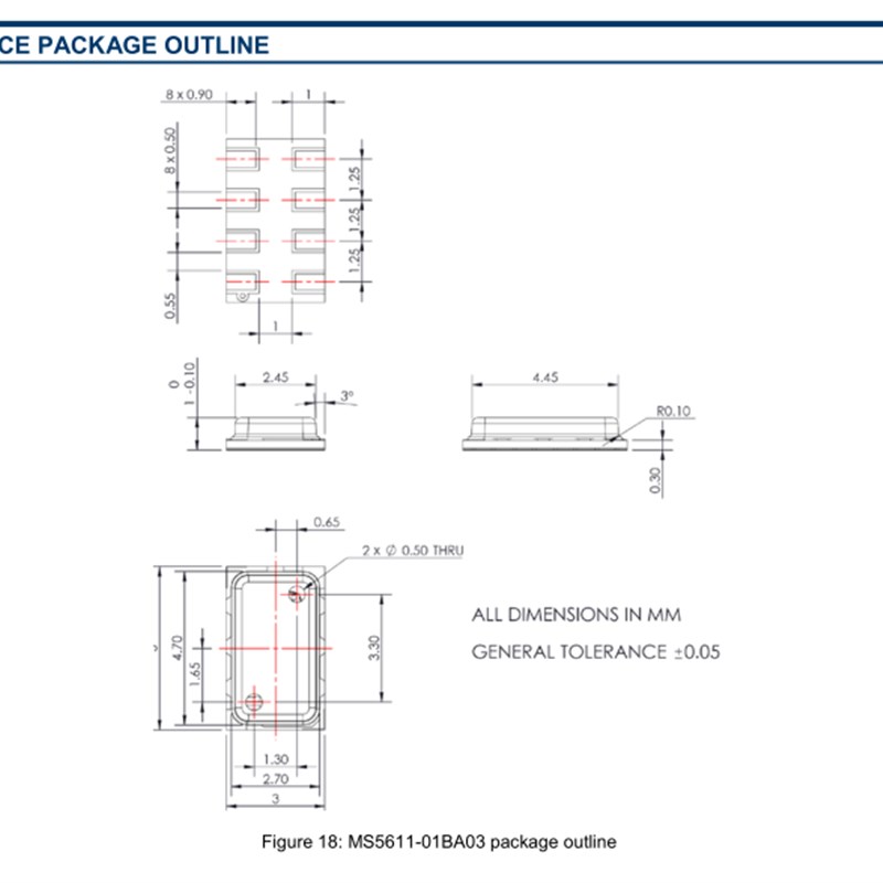 【优信电子】全新原装 MS5611-01BA03-50数字气压传感器芯片铁封