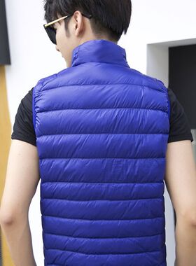 2025新款韩版秋冬装轻薄羽绒服马甲男士修身大码亲子情侣立领背心