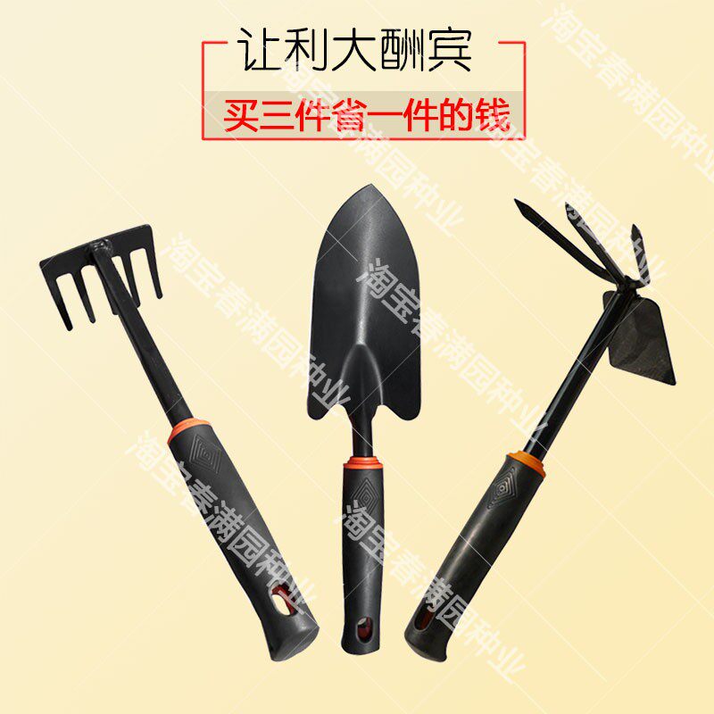 园艺工具三件套装小铁铲子耙子锄头多肉种菜养花园农具不锈钢包邮