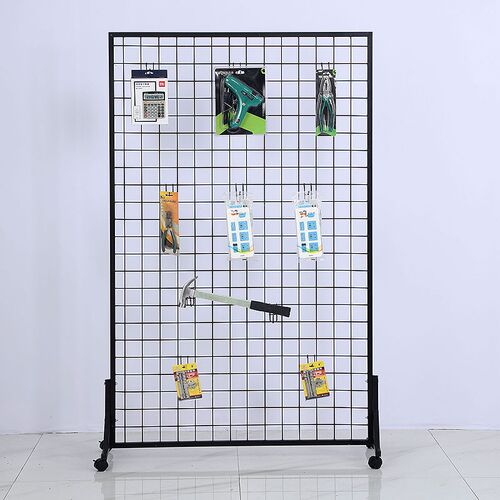 网格展示架移动货架铁丝网幼儿园作品画展画室展会饰品置物架挂钩