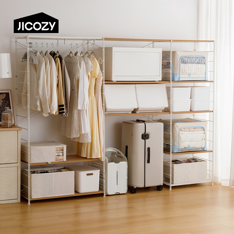 可移动开放式衣柜落地置物架