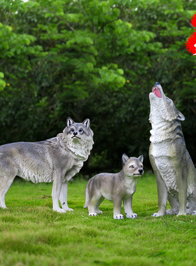 艺家乡玻璃钢仿真动物售楼处狼